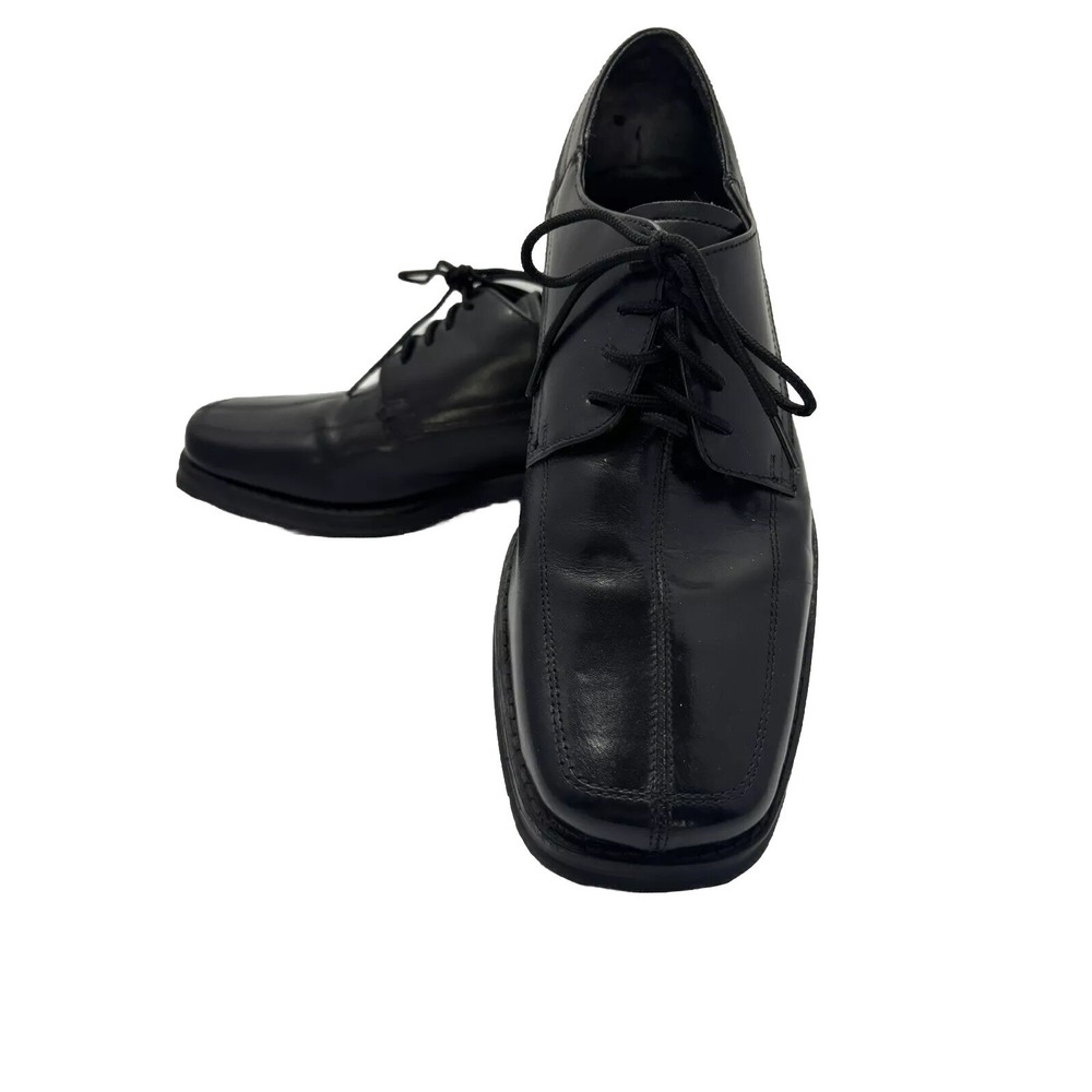Nunn Bush NXXT Mens 9M Shoes Black Leather Oxford Lace Square Toe Dress Casual